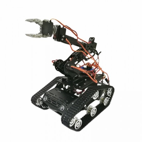 6DOF WiFi Arduino Smart Robot Tank Chassis With Arm Clawer 7 Servos
