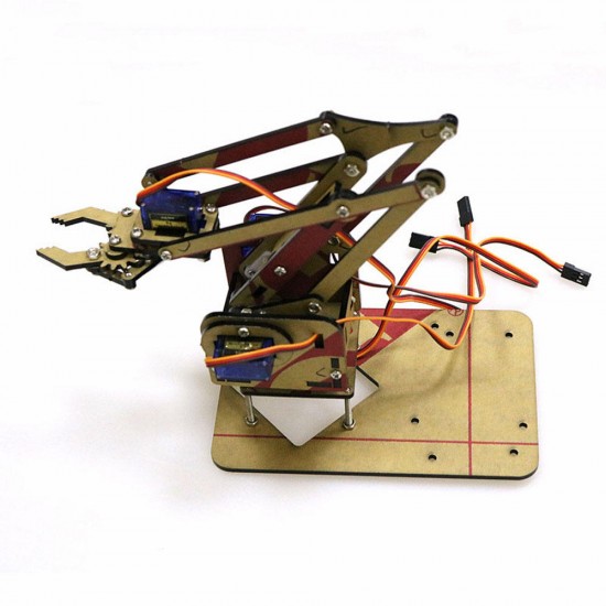 DIY 4DOF Arduino Acrylic RC Robot Arm Gripper Educational Kit With MG90S Servos