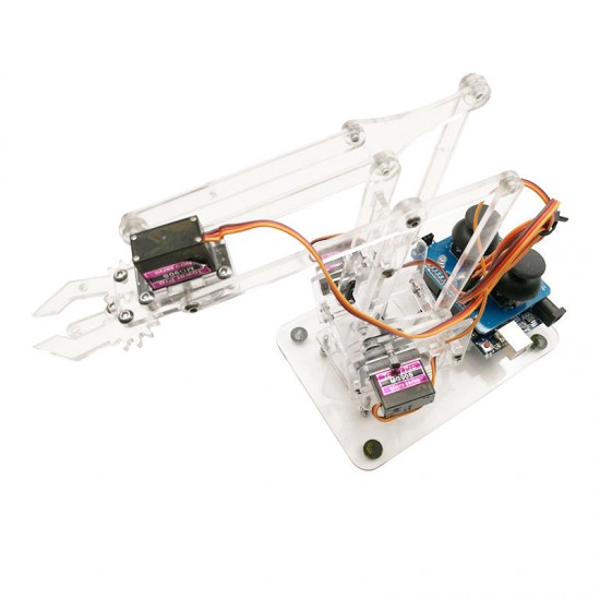 Mearm DIY 4DOF Arduino Robot Arm 4 Axis Rotating Kit With Joystick Button Controller 4pcs Servo