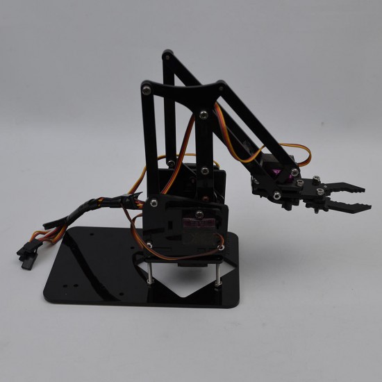 URUAV DIY 4DOF Smart Acrylic RC Robot Arm Assembled Arm Educational Kit For Arduino Black/White