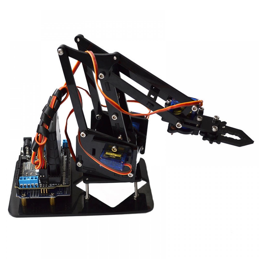 Acrylic remote control robot arm 4dof with arduino ps2 rc robot toys