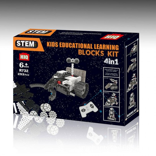 4 In 1 DIY RC Robot Toy Block Building Ifrared Control Radar Truck Rocket Launching Education Kit