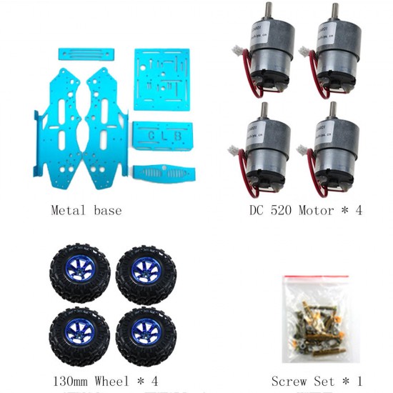 DIY 4WD Aluminous Smart RC Robot Car Chassis For STM32 Raspberry Arduino DIY 4WD Aluminous Smart RC Robot Car Chassis For STM32 Raspberry Arduino