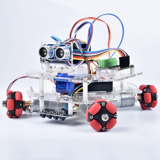 DIY Arduino STEAM Smart RC Robot Car Programmable Omni Wheels Educational Kit