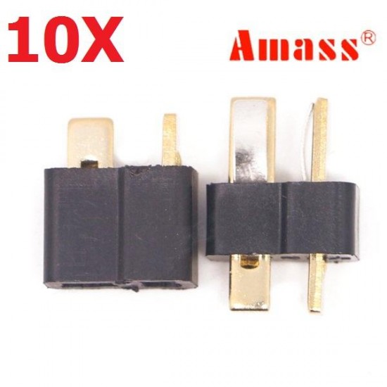 10 Pair Amass AM-1015 T Plug Connector Black Male & Female