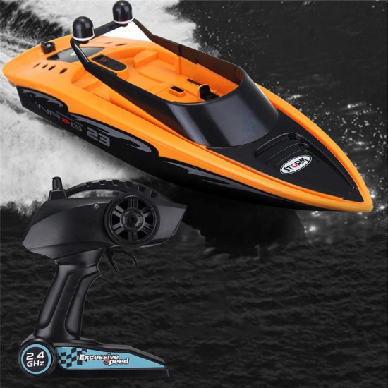 2.4Ghz 4 Channel Charging High-Speed Wireless RC Racing Boat Waterproof Orange