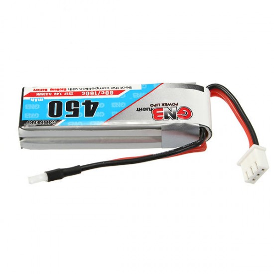 2X Gaoneng GNB 7.4V 450mAh 2S 80/160C Lipo Battery White Plug