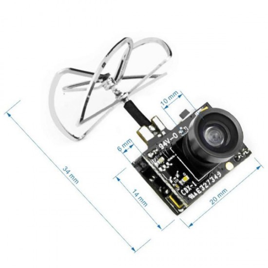 Eachine TX03 NTSC Super Mini 0/25mW/50mW/200mW Switchable AIO 5.8G 72CH VTX 600TVL 1/3 Cmos FPV Camera