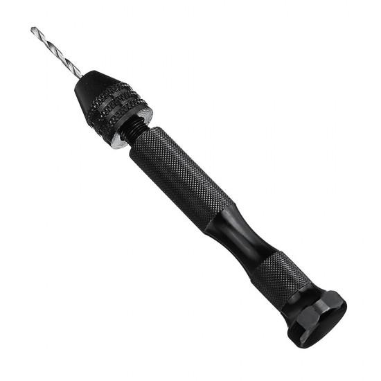 0.3-3.8mm Mini Aluminum Hand Drill with Twist Drill Bits Chuck Drilling Rotary Tools