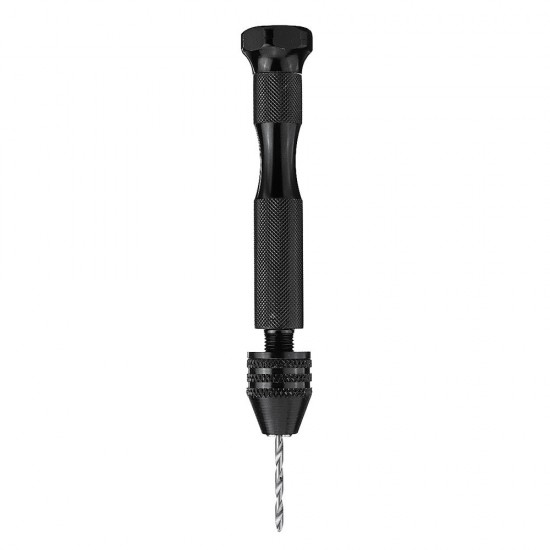 0.3-3.8mm Mini Aluminum Hand Drill with Twist Drill Bits Chuck Drilling Rotary Tools