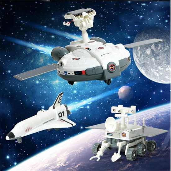 Cute Sunlight STEM 3In1 Solar Powered Toy Moon-Exploration Fleet Gift Toys