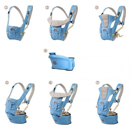 7 in 1 Adjustable Baby Infant Sling Carrier Breathable Ergonomic Wrap Backpack Baby Carriers