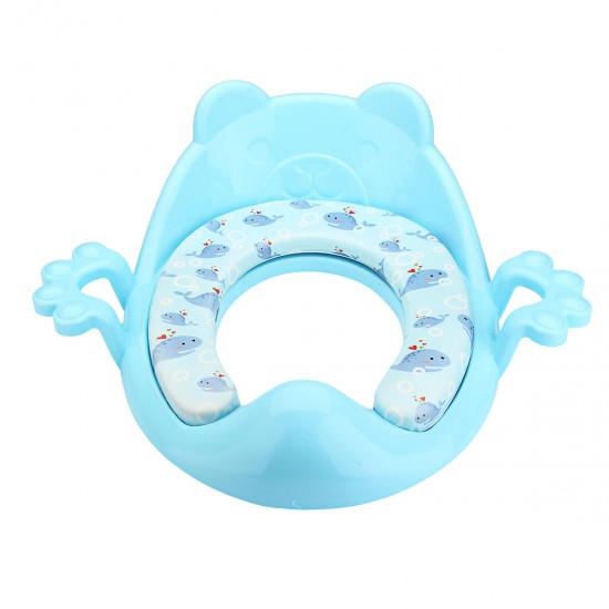 Baby Toilet Trainer Cute Cartoons Safe Handles Kids Toddler Potty Chair Seat Baby Potties Seat