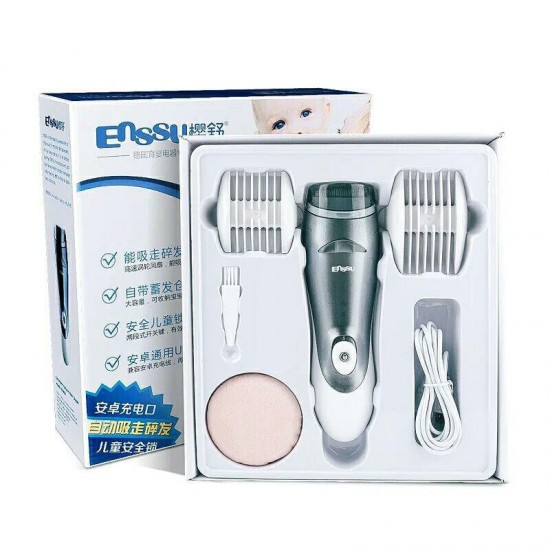 Enssu ES960 Automatic Suction Hair Clipper Professional Electric Kids Hair Trimmer USB Rechargeable Waterproof Hair Cutting Machine with Security Lock for Baby Kids Adults
