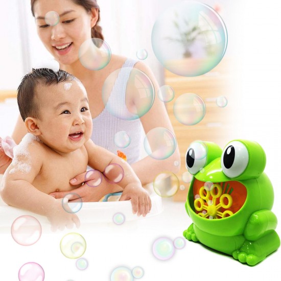 Frog Automatic Bubble Blower Maker Music Machine Bath Children Kids Outdoor Toy Bubble Blower