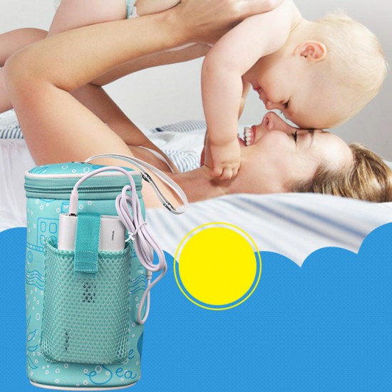 Baby Bottle Thermostat Bag Car Portable USB Heating Intelligent Warm Milk Tool Insulation Cover