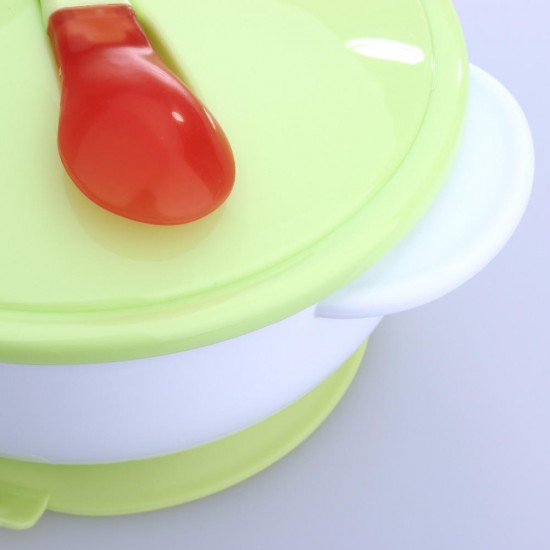 Baby Feeding Sucker Bowl with Temperature Sensing Spoon Suction Cup Bowl Dishes Tableware