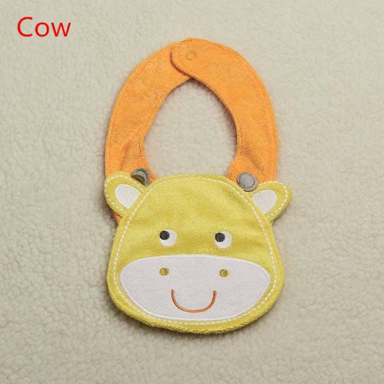 Baby Infant Cartoon Bib Waterproof Girl Boy Cotton Bibs Animals Soft Saliva Towels