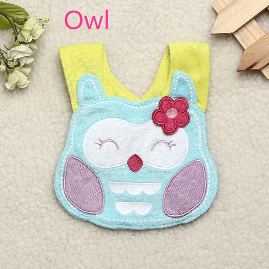 Baby Infant Cartoon Bib Waterproof Girl Boy Cotton Bibs Animals Soft Saliva Towels