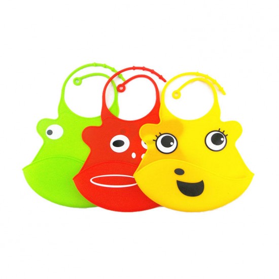 Cartoon Animal Kids Silicone Bib Baby Children Adjustable Waterproof Bib Baby Feeding Tools Crumb Catcher