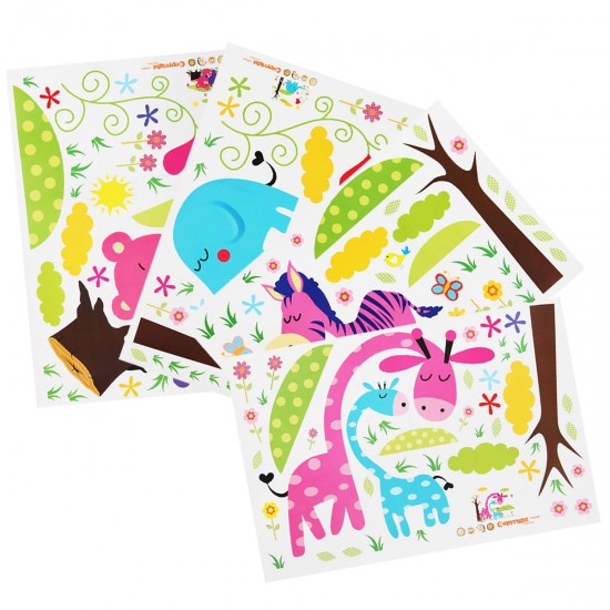 Baby Kids Room Cute Cartoon Jungle Animals DIY Removable Wall Sticker Decal Kid Nursery Home Art Decoration Baby Kids Room Cute Cartoon Jungle Animals DIY Removable Wall Sticker Decal Kid Nursery Home Art Decoration