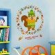 Children Cartoon Squirrel Wall Stickers Room Decor Kids Room Removable Window Glass Stickers