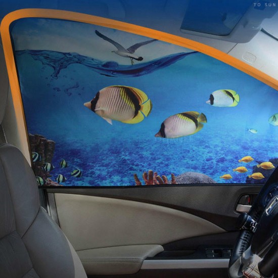 Cartoon Magnetic Car Sun Protector Side Window Sunshade Curtain Summer Adjustable Sunscreen Baby Shade Solar UV Foils