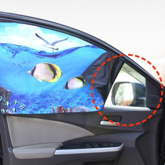 Cartoon Magnetic Car Sun Protector Side Window Sunshade Curtain Summer Adjustable Sunscreen Baby Shade Solar UV Foils