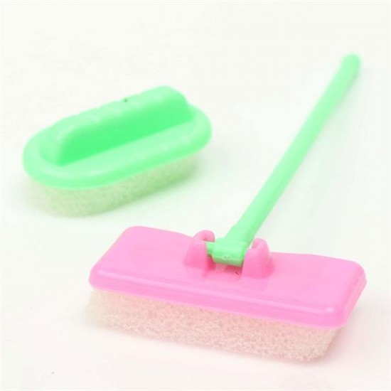 Mini 9Pcs a Set Doll Cleaning Tools Furniture Home Princess Baby Plush Cleaner Household Model Toys