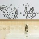 Removable Toothbrush Printed Waterproof Sticker Bathroom Wall Decal
