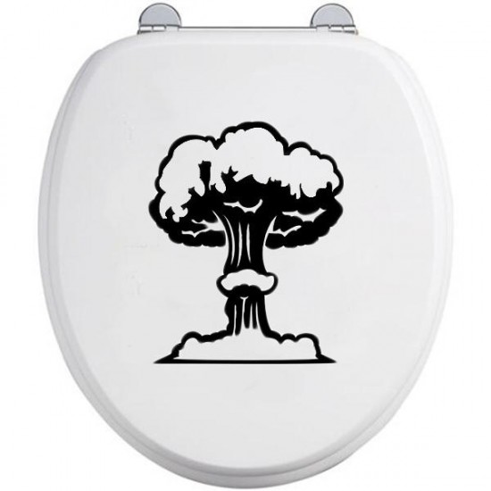 Vinyl Mushroom Cloud Toilet Seat Wall Sticker Bathroom Decal