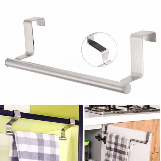 23cm Towel Bar Bathroom Kitchen Towel Rack Single Layer Over Door Cupboard Hanger Hotel Bath Stainless Steel Towel Holder