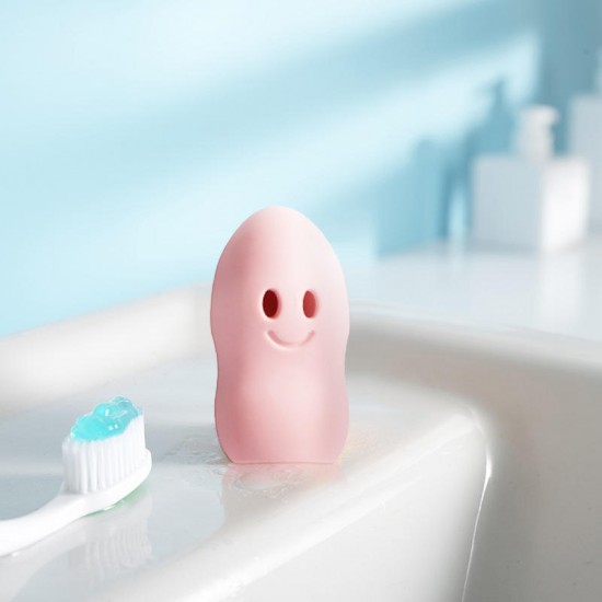 2PCS Cute Smile Face Toothbrush Head Boxes Holder Travel Portable Toothbrush Head Stopper Bathroom Accessories Sets