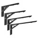 2Pcs 12" L-Shaped Folding Triangle Bracket Storage Table Wall Shelf Bracket Bathroom Shelf