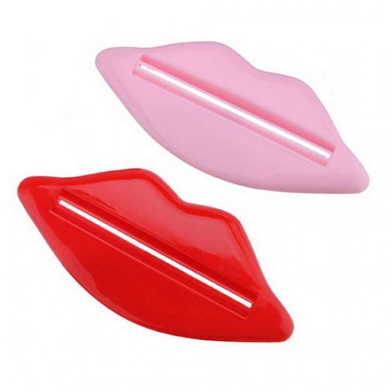 2pcs Lip Kiss Bathroom Toothpaste Dispenser Facial Cleanser Tube Cream Squeezer