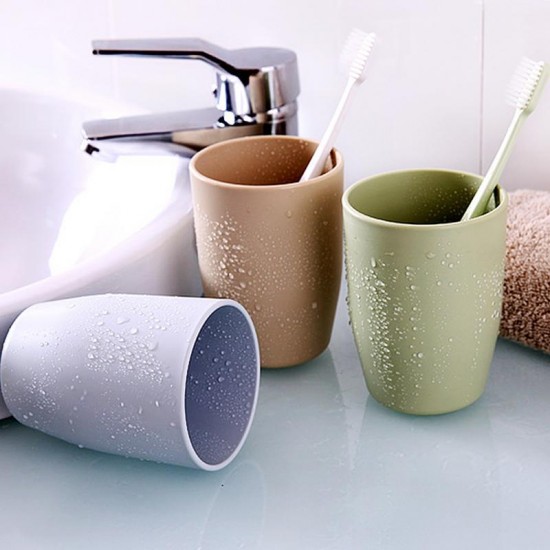 Honana Home Bathroom 350ml Simple Design Couple PP Material Tooth Mug Brush Holder Washing Tooth Cup