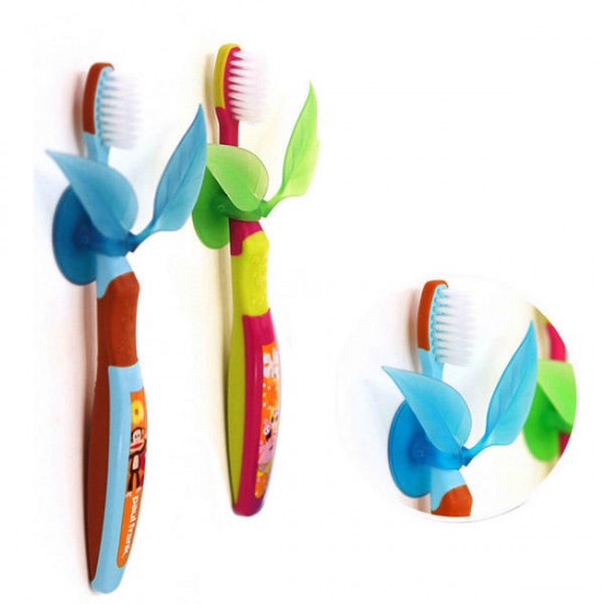 Multifunction Suction Leaf Shape Toothbrush Shaver Sundries Holder