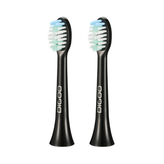 2Pcs YS11 5 Brush Modes Sonic Electric Toothbrush Heads Black & White