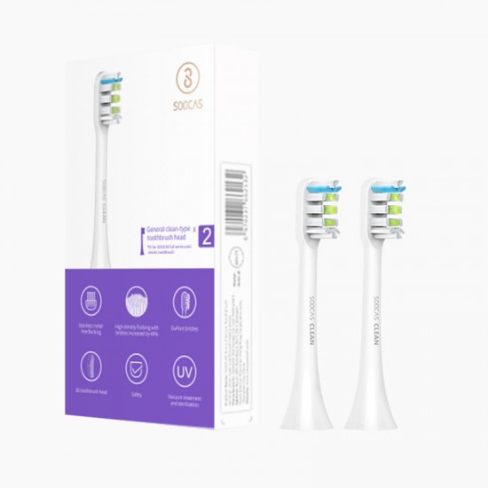 2pcs Xiaomi SOOCAS X1 Replacement Toothbrush Heads For SOOCAS X1 Electric Toothbrush White