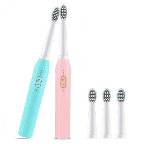 3 Brush Modes Essence Sonic Electric Wireless USB Rechargeable Toothbrush IPX7 Waterproof With 3 Toothbrush Head