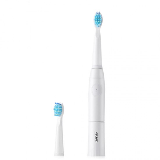 SEAGO E2 Sonic Electric Toothbrush Battery Power Charging Waterproof Anti-skid Handle with 2 Replacement Toothbrush Heads
