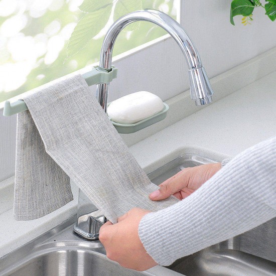 Sink Pendant Storage Sponge Holder Faucet Clip Dish Rack Drain Shelf Towel Dry Organizer