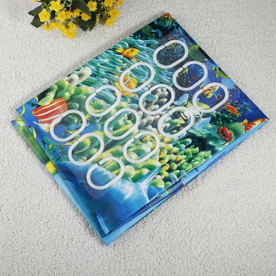 180*180cm Bathroom Undersea World Polyester Waterproof Shower Curtain