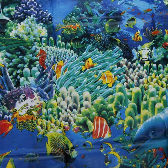 180*180cm Bathroom Undersea World Polyester Waterproof Shower Curtain