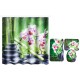 180x180CM Bamboo Pebble Orchid Toilet Rug Mat Bathroom Shower Curtain with Hooks