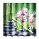 180x180CM Bamboo Pebble Orchid Toilet Rug Mat Bathroom Shower Curtain with Hooks