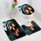 180x180cm Halloween Pumpkin Bathroom Shower Curtains Toliet Mat Rug With 12 Hooks