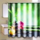 4Pcs 180x180cm Bamboo Pebbles Bathroom Shower Curtain with Hooks Toliet Cover Mat