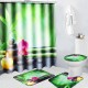 4Pcs 180x180cm Bamboo Pebbles Bathroom Shower Curtain with Hooks Toliet Cover Mat