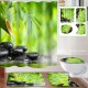 Bamboo Stone Non-Slip Rug Toilet Lid Cover Bath Mat Shower Curtain With 12 Rings